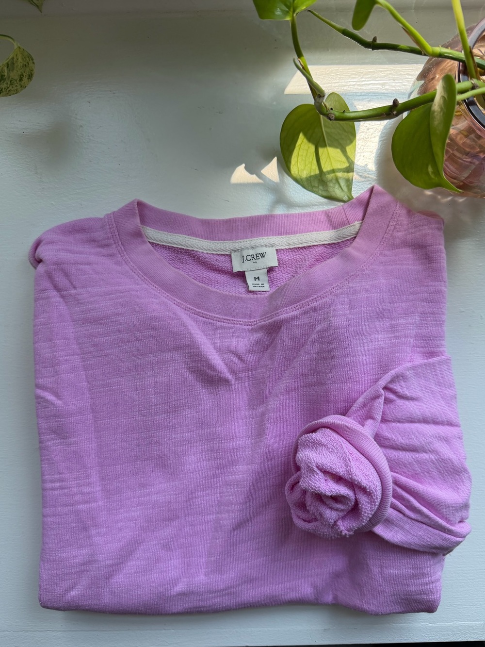 J.Crew 100% cotton terry sweatshirt - light pink